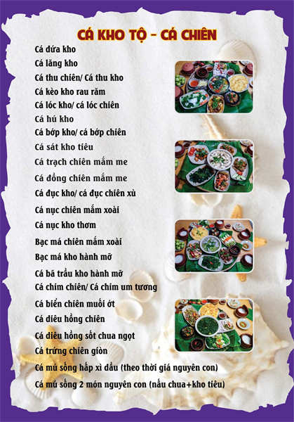 Menu cơm niêu Đà Lạt Kim Anh quán28
