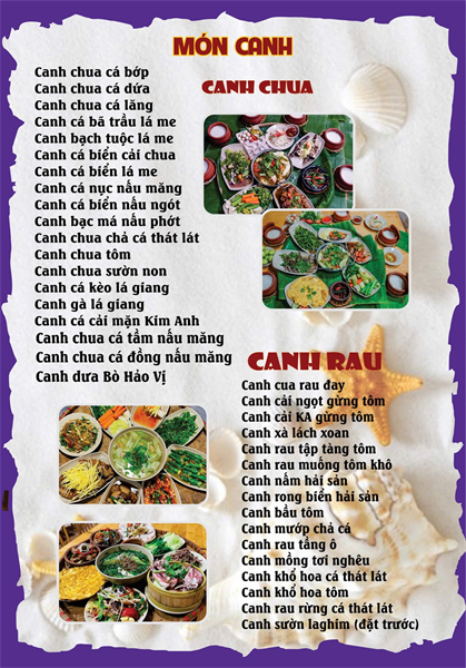 Menu cơm niêu Đà Lạt Kim Anh quán29