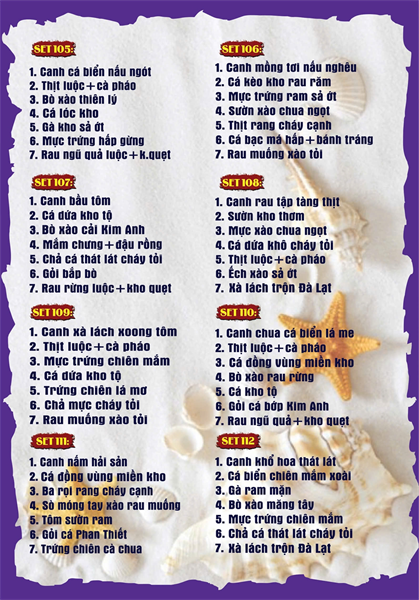 Menu cơm niêu Đà Lạt Kim Anh quán17
