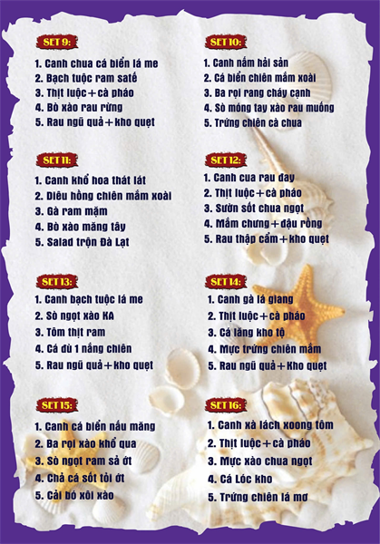 Menu cơm niêu Đà Lạt Kim Anh quán19