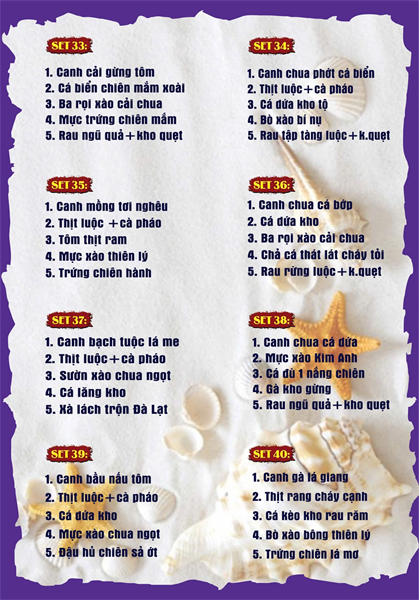 Menu cơm niêu Đà Lạt Kim Anh quán21