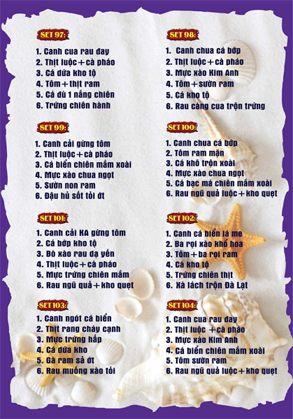 Menu cơm niêu Đà Lạt Kim Anh quán22