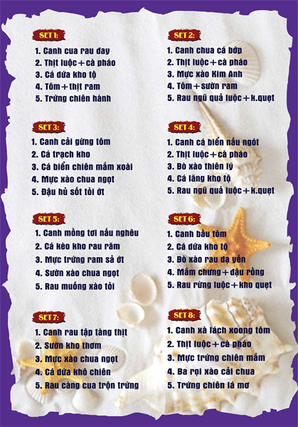 Menu cơm niêu Đà Lạt Kim Anh quán24