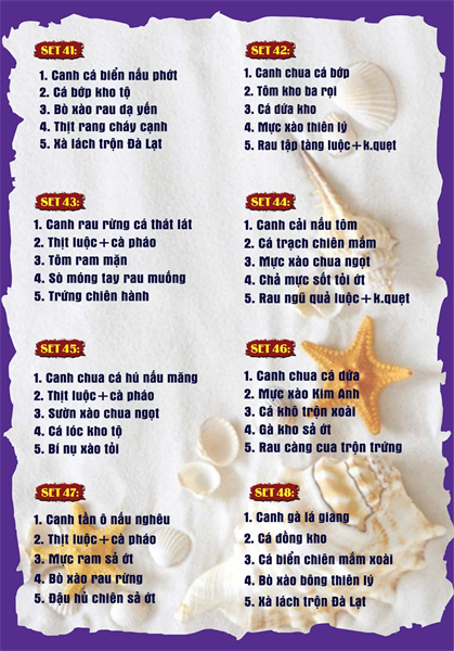 Menu cơm niêu Đà Lạt Kim Anh quán9
