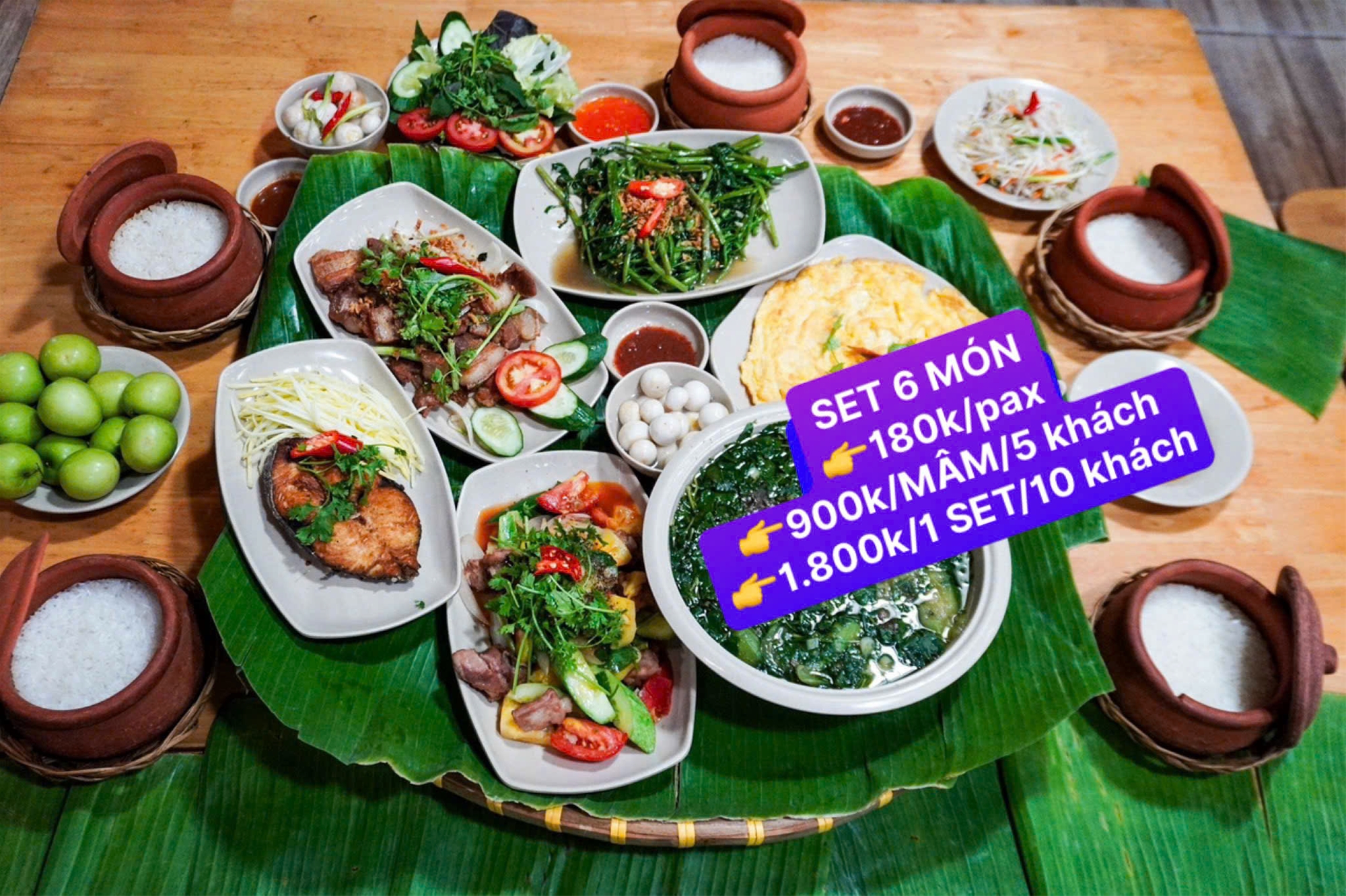 Cơm niêu Đà Lạt thưởng thức set 6 món chuẩn vị tại Kim Anh Quán chỉ từ 180K/Pax