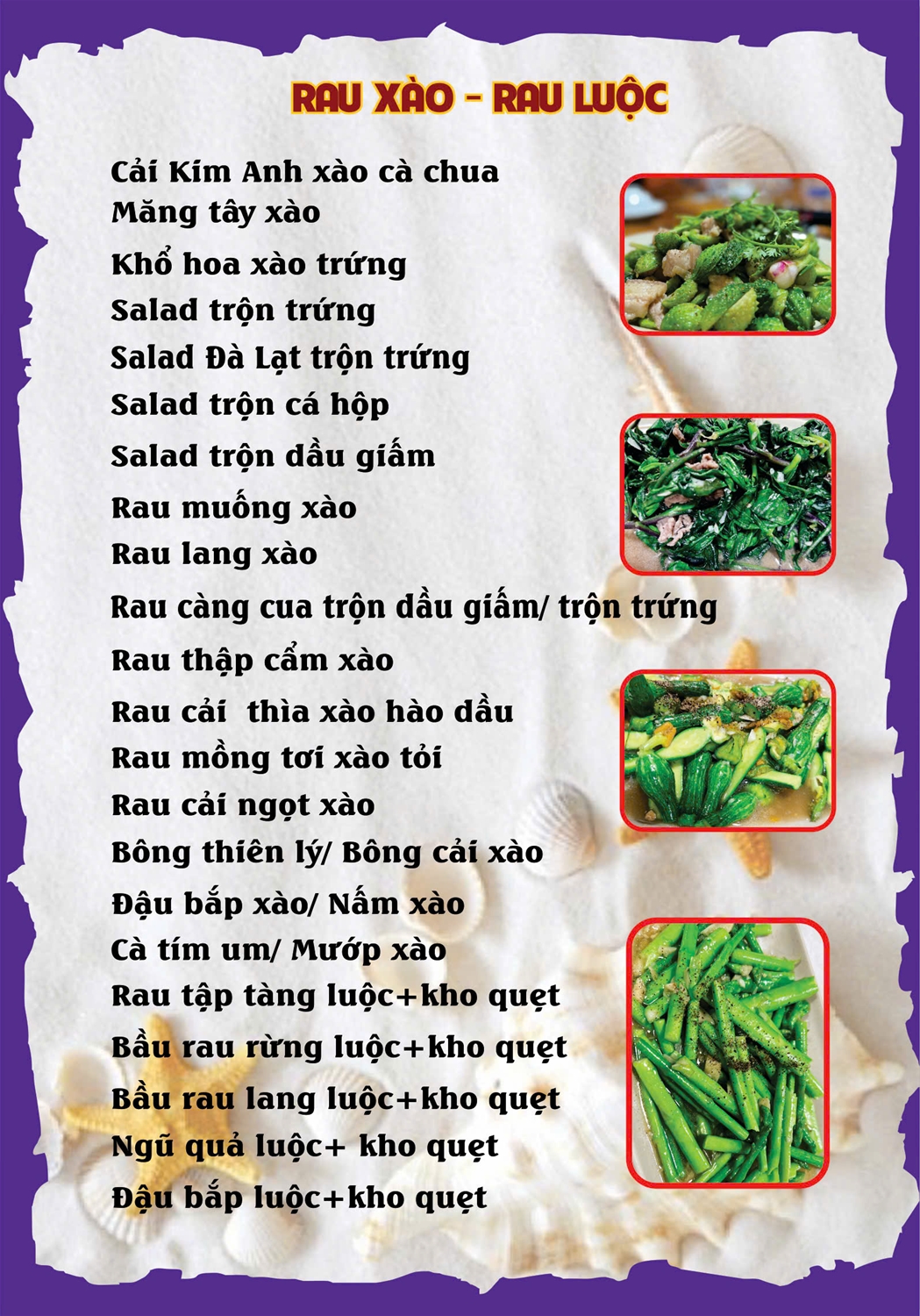Buffet rau xanh tươi ngon tại Cơm niêu Đà Lạt Kim Anh Quán